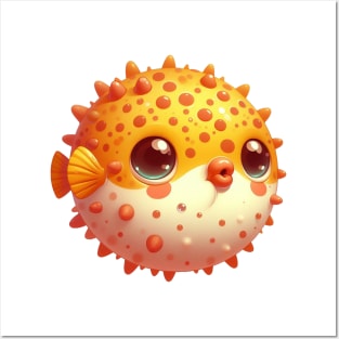 Cute Puffer Fish Posters and Art